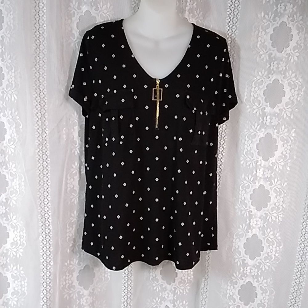 Flower & Feather Women's Top Blouse Size L